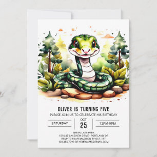 Eenvoudige Snake Viering Verjaardag Kaart
