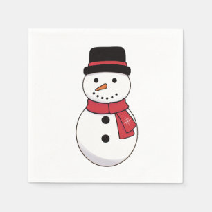 Eenvoudige Sneeuwman Kerstvakantie servetten