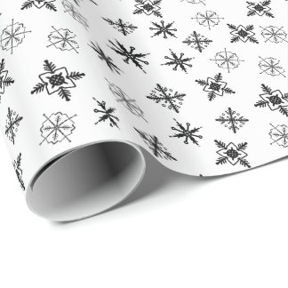 Eenvoudige Sneeuwvlokken Kerstmis Cadeaupapier