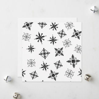 Eenvoudige Sneeuwvlokken Kerstmis Feestdagenkaart