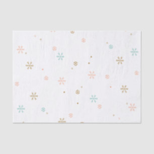 Eenvoudige sneeuwvlokken Pastel Koraal Roos Blauwg Tissuepapier