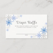 Eenvoudige Sneeuwvlokken Winter Luier Raffle Douch Informatiekaartje (Voorkant)