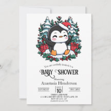 Eenvoudige Snowflake Penguin Baby shower