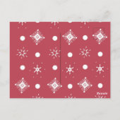 Eenvoudige Snowflake White Red-kerstfeest Briefkaart (Achterkant)