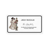 Eenvoudige Snowman Lamp Post Etiket (Voorkant)