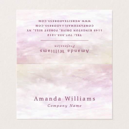 Eenvoudige Soft Cloud, moderne dubbele loyaliteit Visitekaartjes (Buitenkant ongevouwen)