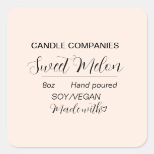Eenvoudige Soja Vegan Kaars Maken Zakelijk  Vierkante Sticker