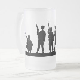 Eenvoudige Soldaten Silhouet Matglas Bierpul