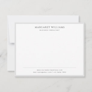 Eenvoudige Solid Grey Border Business Professional Notitiekaartje