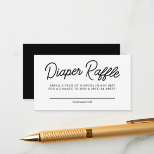 Eenvoudige Speelse Baby Shower Luier Raffle Informatiekaartje