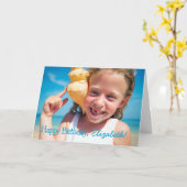 Eenvoudige speelse cursieve typografie foto verjaa kaart (Gele Bloem)