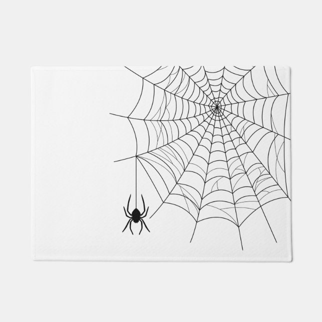 Eenvoudige spin met Spider Web Cobweb Halloween Deurmat (Voorkant)