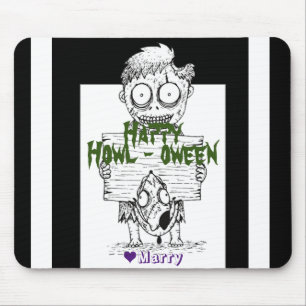 Eenvoudige Spooky Halloween Familie Happy Howl-owe Muismat