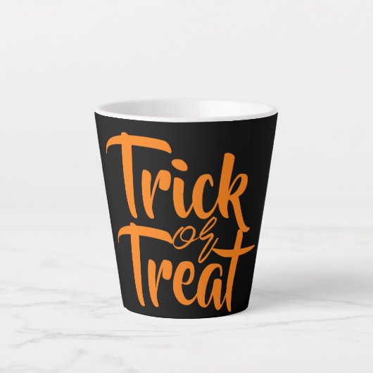 Eenvoudige Spooky Trick or treat Halloween Familie Latte Mok (Voorkant)