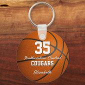 eenvoudige sporty giral script basketbalteamnaam sleutelhanger (Achterkant)