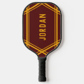 Eenvoudige Sporty Stripes noemen uw kleur links Pickleball Paddle (Voorkant)