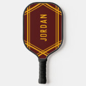 Eenvoudige Sporty Stripes noemen uw kleur links Pickleball Paddle (Achterkant)