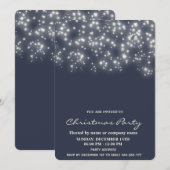 Eenvoudige sprankelende luxe corporate kerstfeest kaart (Voorkant / Achterkant)