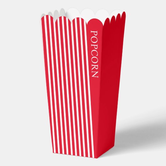Eenvoudige standaard rode en witte popcorn bedankdoosjes (Voorkant)