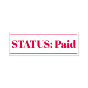 Eenvoudige "STATUS: betaald" Rubberstempel Zelfinktende Stempel