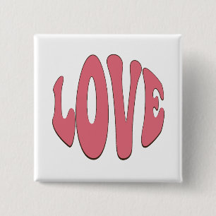 Eenvoudige, stedelijke, moderne, koele design Love Vierkante Button 5,1 Cm