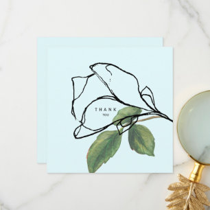 Eenvoudige Stem Foliage Soft Tone begrafenis Dank Bedankkaart