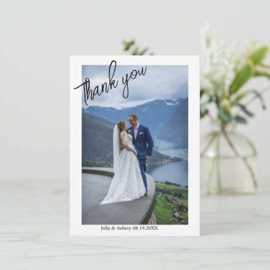 Eenvoudige stembrieffoto van Elegant Weddenschap H Kaart (Staand voorkant)