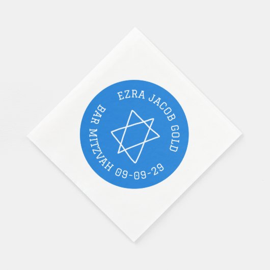 Eenvoudige ster van David Custom B'nai Bat Bar Mit Servet (Hoek)