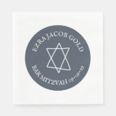 Eenvoudige ster van David Custom B'nai Bat Bar Mit Servet (Voorkant)