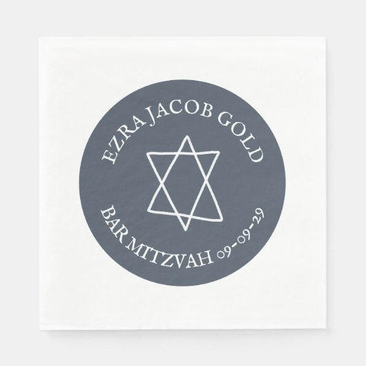 Eenvoudige ster van David Custom B'nai Bat Bar Mit Servet (Voorkant)