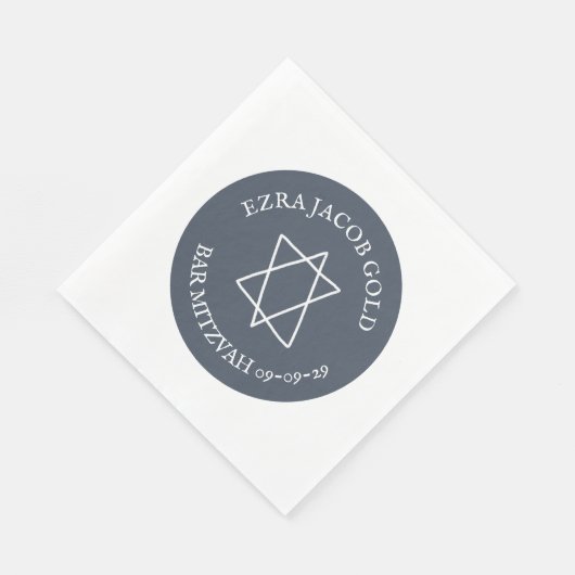 Eenvoudige ster van David Custom B'nai Bat Bar Mit Servet (Hoek)