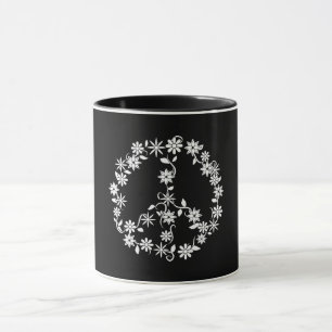 Eenvoudige Sterren & Bloemen Vredes Grafiek Mok