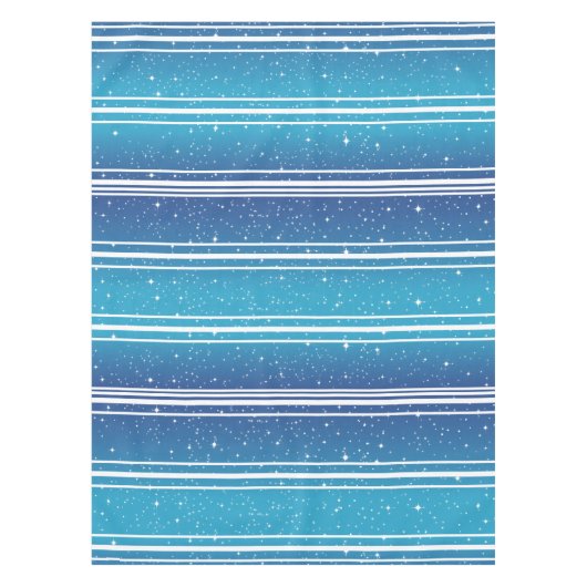 Eenvoudige sterren op een blauwe helling met witte tafelkleed (Voorkant)