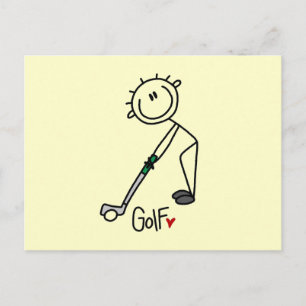 Eenvoudige Stick Figure Golfer Briefkaart