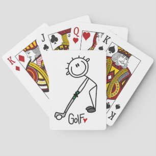 Eenvoudige Stick Figure Golfer Pokerkaarten
