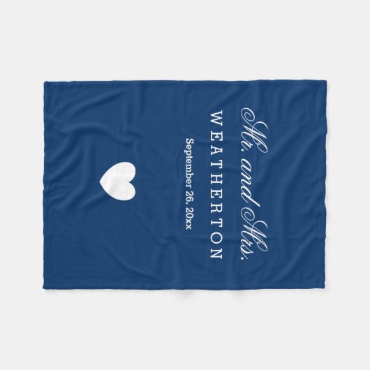 Eenvoudige Stijl Meneer en Mevrouw Trouwnamen Datu Fleece Deken (Voorkant (Horizontaal))