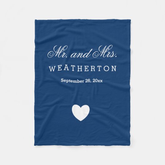 Eenvoudige Stijl Meneer en Mevrouw Trouwnamen Datu Fleece Deken (Voorkant)