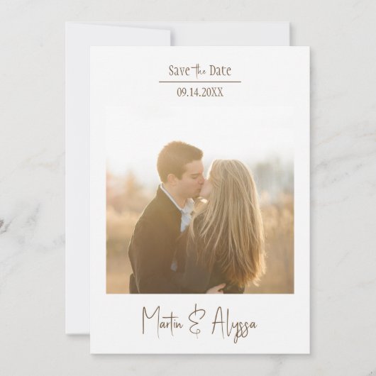 Eenvoudige Stijl Platte Save The Date Kaart (Voorkant)