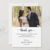 Eenvoudige stijlvolle beste dag ooit foto Hartelij Bedankkaart (Achterkant)