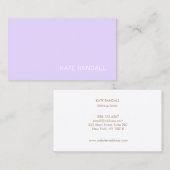 Eenvoudige stijlvolle Lavendel Beauty Salon Visitekaartje (Voorkant / Achterkant)