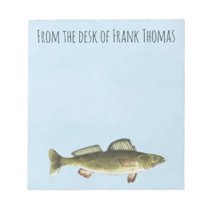 Eenvoudige, stijlvolle Natuur Walleye Fish Vist An Notitieblok