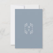 Eenvoudige Stijlvolle Stoffige Blauwe Monogram For RSVP Kaartje (Achterkant)