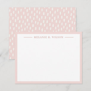 Eenvoudige Stippen Blush Roze Gepersonaliseerde Na Notitiekaartje