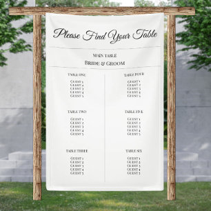 Eenvoudige Stof Zitplaatskaart - Aangepaste Trouwd Spandoek