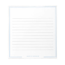 Eenvoudige Stofblauwe Rand Naam Briefpapier Lijnen