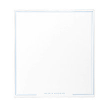 Eenvoudige Stofblauwe Rand Naam Briefpapier
