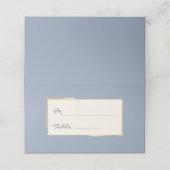 Eenvoudige stoffige blauwe bruiloft escort (Buitenkant ongevouwen)