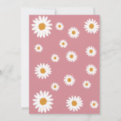 Eenvoudige stoffige roze Daisy Baby shower Invitat Kaart (Achterkant)