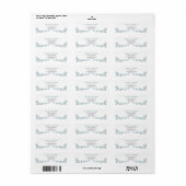 Eenvoudige stoomblauwe Waterverf Etiket (Full Sheet)