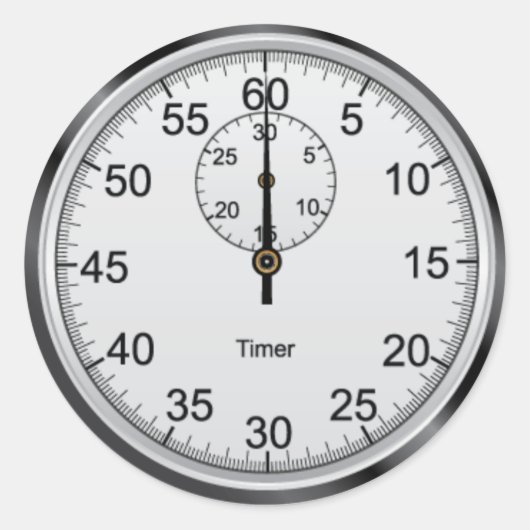 Eenvoudige Stopwatch ronde Sticker (Voorkant)